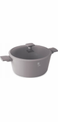 Kastrol s titanovým povrchem a poklicí 30 cm Taupe Collection BH-8103