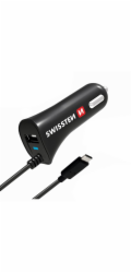 Swissten Cl Autonabíječka Usb-C A Usb 2,4A Power