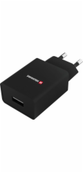 Swissten Síťový Adaptér Smart Ic 1X Usb 1A Power + Datový Kabel Usb / Type C 1,2 M Černý