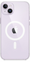 iPhone 14 + Clear Case with MagSafe