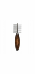 Beta Tools Exkluzivní oboustranný hřeben pro zvířata, s kovovým nástavcem, bukové dřevo, rozměry 3,8x12,6cm