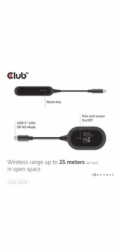 Club3D Bezdrátový adaptér (vysílač) USB-C na HDMI, Full HD, dosah 25m