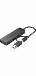 Vention CHTBB rozbočovač rozhraní USB 3.2 Gen 1 (3.1 Gen 1) Type-A + Type-C 5000 Mbit/s Černá
