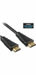 PremiumCord HDMI High Speed + Ethernet kabel, zlacené konektory, 1m