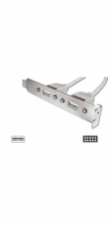 Digitus záslepka slotu s 2 USB porty + kabel 2x5pin 0,25m