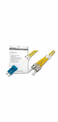 Digitus LWL Patchkabel, Duplex, LC > ST Stecker, Singlemode OS2 (gelb, 1 Meter)
