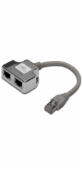 Digitus Adaptér pro patch kabel CAT 5e, 2x CAT 5e, stíněné PC-PC, 2x samice RJ45 až 1x samec RJ45, 0,19 m