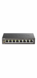 D-Link DGS-1008P D-Link DGS-1008P 8-port Gigabit Desktop Switch, 4 porty jsou PoE+, PoE budget 68W