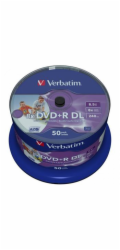 VERBATIM DVD+R(50-pack)DoubleLayer/Spindle/8X/8.5GB/Printable/NoID
