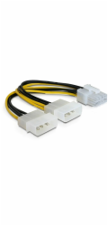 DeLOCK Stromkabel PCI Express 8 Pin > 2x 5,25 Stecker 4 Pin (15cm)