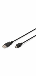 Digitus USB 2.0 Kabel, USB-A Stecker > mini USB Stecker (schwarz, 1 Meter)