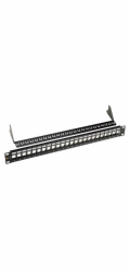 19" modulární neosazený patch panel Solarix 24 portů černý 1U SX24M-0-STP-BK-UNI