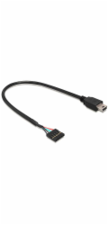 Delock USB 2.0 Pin Header - Adaptér z USB interní na externí - mini-USB typ B (M) do 5kolíkový konektor USB 2.0 (F) - 30 cm - černá