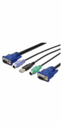 Digitus KVM-Kabelsatz USB DS-19231, für KVM-Konsolen (schwarz, 1,8 Meter)