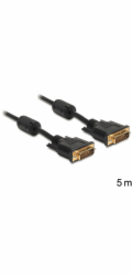 Delock - Kabel DVI - DVI-D (M) do DVI-D (M) - 5 m - křídlové šrouby - černá