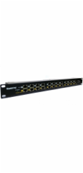 Patch panel POE Gigabit cat.5e 12p 1U Black 19" rack