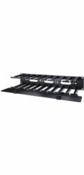 APC 2U Horizontal Cable Manager, 6" Fingers top and bottom
