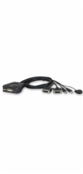 ATEN 2-port DVI KVM USB mini, integrované kabely, tlačítko pro přepínání