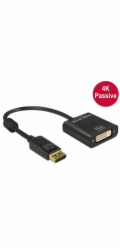 Delock - Adaptér DisplayPort - DisplayPort (M) do DVI-I (F) - 20 cm - černá