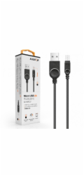 Aligator Datový kabel s prodlouženým microUSB konektorem, 2A, černý