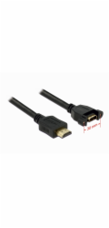 Delock - Kabel HDMI s ethernetem - HDMI s piny (male) do HDMI se zdířkami (female) - 1 m - černá