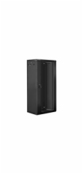 LANBERG RACKOVÁ SKŘÍŇ 19" NÁSTĚNNÁ 27U/600X450 (FLAT PACK) S PROSKLENÝMI DVEŘMI ČERNÁ V2