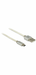 Delock - Kabel USB - Micro USB typ B (M) do USB (M) - USB 2.0 - 2 m - bílá