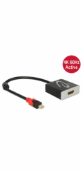 Delock Adapter mini Displayport 1.2 male > HDMI female 4K Active - Nástroj pro převod videa - Parade PS176 - DisplayPort - HDMI - černá