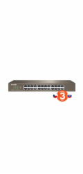 Tenda TEG1024D 24x Gigabit Switch, Fanless-bez ventilátorů, Rackmount, ochrana proti přepětí
