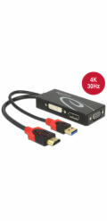 Delock - Nástroj pro převod videa - HDMI - DVI, DisplayPort, VGA - černá - maloobchod