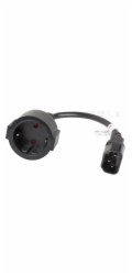 Lanberg IEC 320 C14 napájecí kabel – Schuko, 20 cm, černý (CA-C14E-10CC-0018-BK)