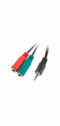Lanberg Jack 3,5 mm - Jack 3,5 mm x2 0,2 m kabel černý (AD-0023-BK)