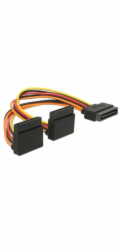 DeLOCK Stromkabel SATA 15Pin (Stecker) > 2x SATA 15Pin (Buchse) (15cm)