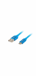 Lanberg CA-USBM-20CU-0018-BL USB MICRO M na USB-A M 2.0, 1,8m LANBERG USB MICRO (M) na USB-A (M) 2.0 kabel 1,8m, modrý, rychlé nabíjení 3.0