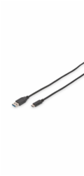 Digitus USB 3.2 Gen 1 Anschlusskabel USB-A > USB-C (schwarz, 1 Meter, PD, Laden mit bis zu 60 Watt)