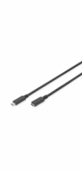 Digitus Prodlužovací kabel USB typu C, typ C samec/ samice , 0,7 m, Gen2, 5A, 10 GB, verze 3.1, CE, bl