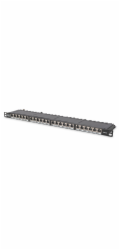 Digitus DN-91624S-SL-SH Digitus CAT 6 Patch Panel, stíněný, 24 portů RJ45 s uzávěrem, 8P8C, LSA, 0,5U, 19 "montáž do stojanu, bl