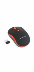 Gembird MUSW-4B-03-R/Cestovní/Optická/1 600 DPI/Bezdrátová USB/Černá-červená
