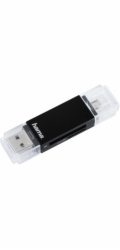 HAMA čtečka paměťových karet Basic USB 2.0/micro USB OTG/ SD/microSD/ černá