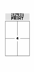 SPARE PRINT PREMIUM Samolepicí etikety bílé, 100 archů A4 v krabici (1arch/4x etiketa 105x148mm)