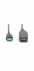 Digitus Aktives USB 3.2 Gen 1 Verlängerungskabel, 15 Meter (schwarz, Repeater Kabel)