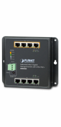 Planet WGS-804HPT Planet průmyslový plochý switch L2, 8x1Gb, 4xPoE 30/120W, dual 48-56VDC, IP30, -40~75°C, fanless