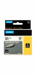 Dymo Rhino IND ORIGINAL teplem smrštitelná bužírka 9 mm x 1,5 m, černá na bílé, etiketa smršťovací bužírka