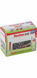 Fischer Hmoždinky DUOPOWER 5x25 S LD (světle šedé/červené, 50 kusů, se šroubem)