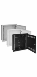 Solarix rozvaděč SOHO LC-18 do zdi s lištami 2U, 4U a 11U, 550x550x150mm, šedá RAL7035, s rámečkem k zazdění