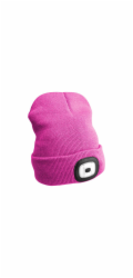 SIXTOLČepice s čelovkou 180lm, nabíjecí, USB, univerzální velikost, bavlna/PE, růžová SIXTOL