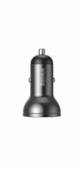 Baseus CCBX-0G Nabíječka do Auta s Displejem 24W 2x USB Grey