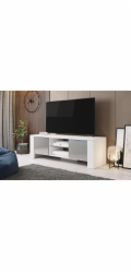 Cama TV stolek WEST 42/130/42 bílá/šedá lesk