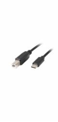 Lanberg CA-USBA-13CC-0018-BK USB-C (M) na USB-B (M), 1.8m, černý LANBERG USB-C (M) na USB-B (M) 2.0 kabel 1,8m, černý