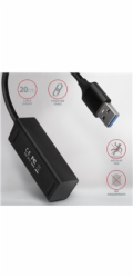 AXAGON HUE-M1A, 4x USB 3.2 Gen 1 MINI hub, kovový, kabel USB-A 20cm